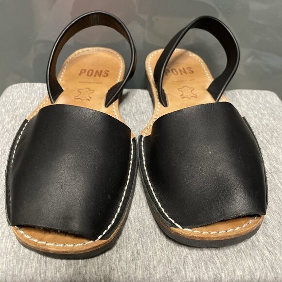 PONS Avarca Menorca Spain 510 Classic Style Black Sandals Women Size 10US 40EU - Picture 1 of 4